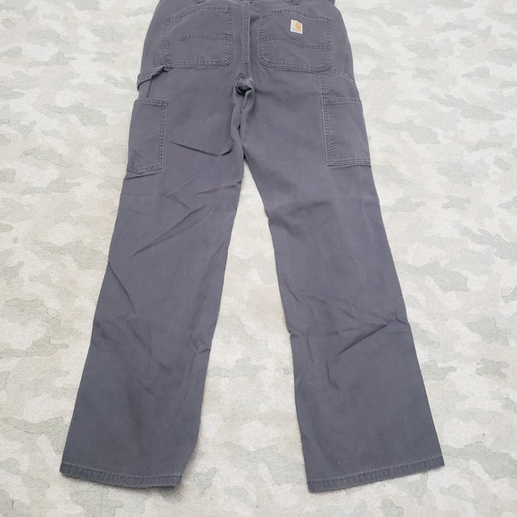 Carhartt Pants Womens 4 Gray Pockets Loose Fit Workwear - Picture 11 of 15